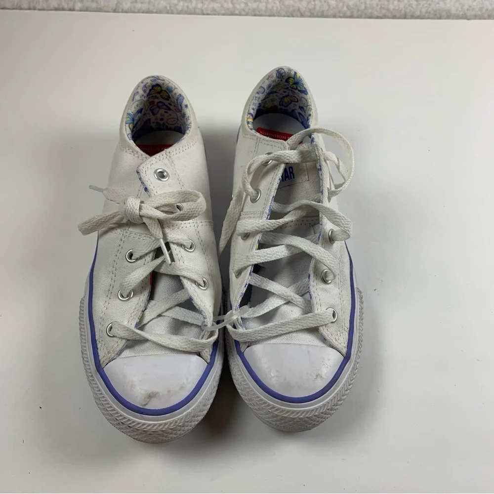 Converse Madison Magic Sneakers Padded Lace‎ Up Floral Print Size 4 White 7280